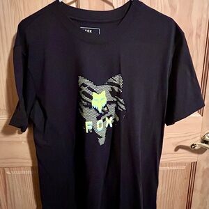 Fox Men's Black and Yellow Graphic Tee
